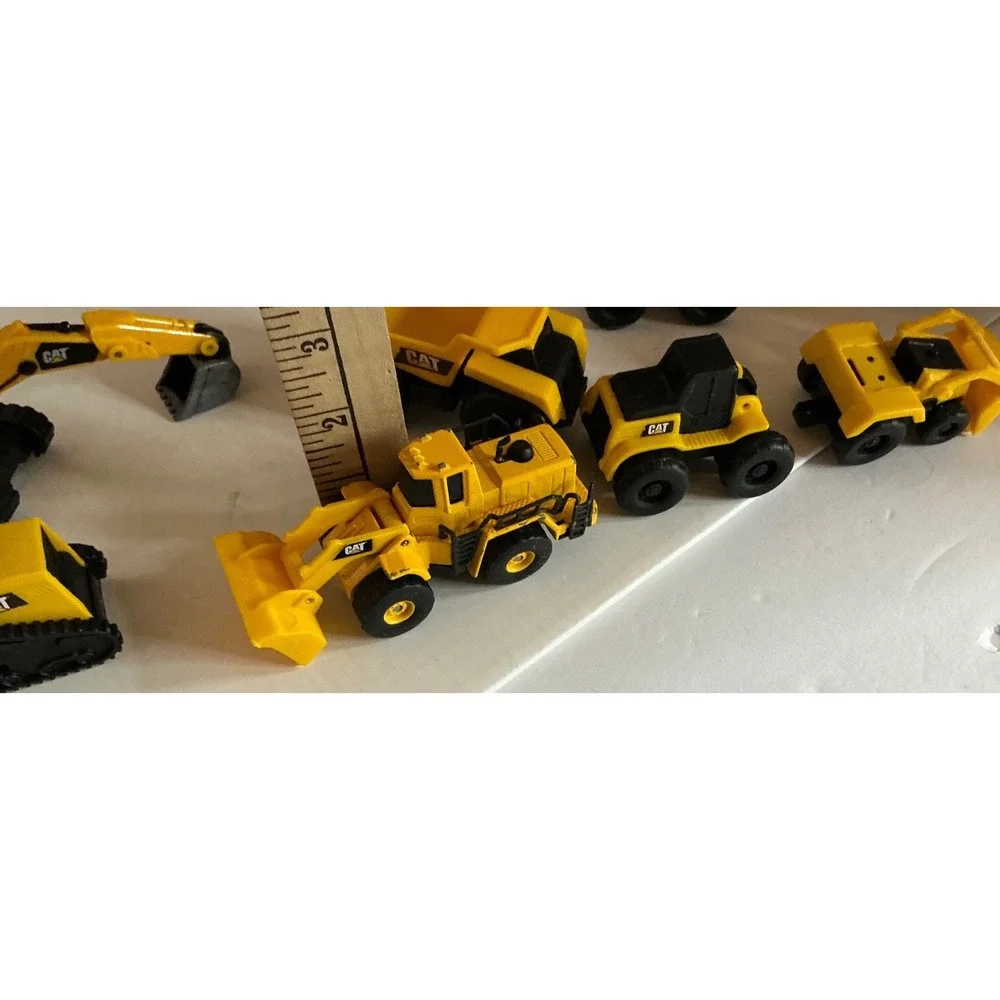 CAT Construction Vehicle Toy Lot Excavator Bulldozer Dump Truck Yellow Mini Set